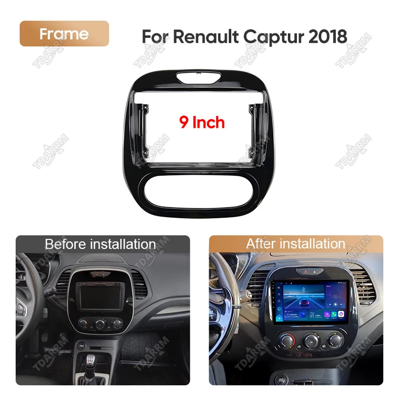 For 2018 RENAULT CAPTUR 9INCH Car Radio Android Stereo Audio Screen Multimedia Video Player Navigation Harness Frame（ MANUAL AC）