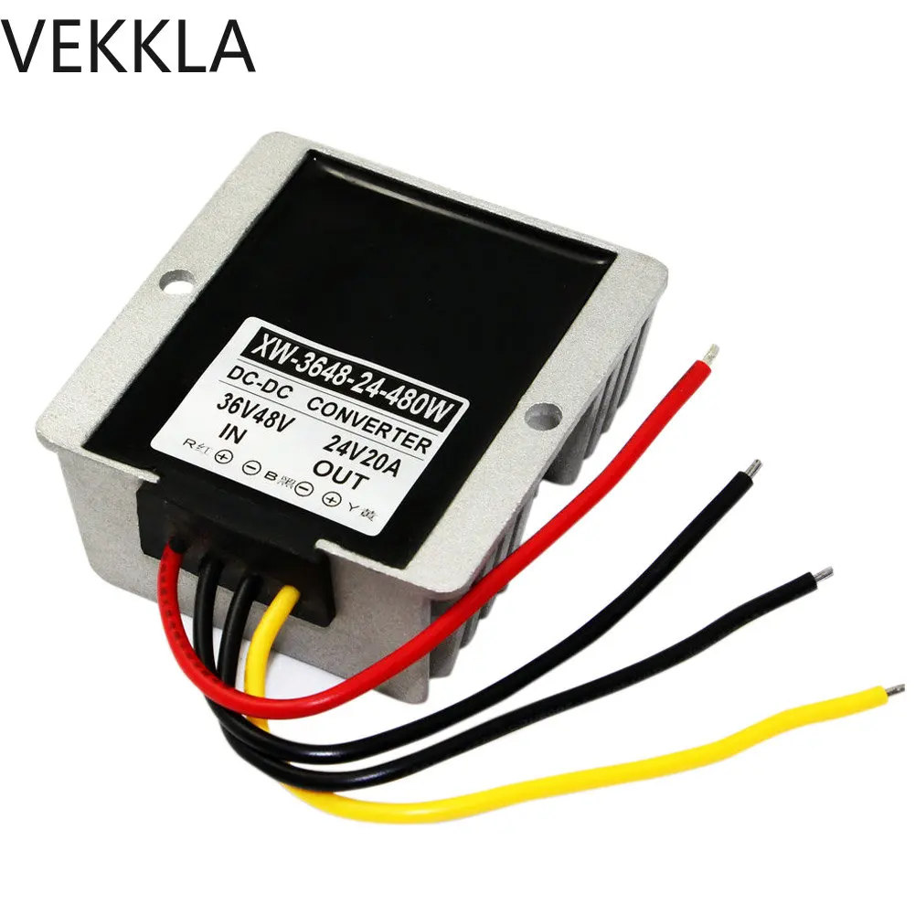 

Waterproof DC 36V/48V Step Down To 24V 20A 480W Power Supply Converter Regulator Module For Car alarms radio intercom equipment