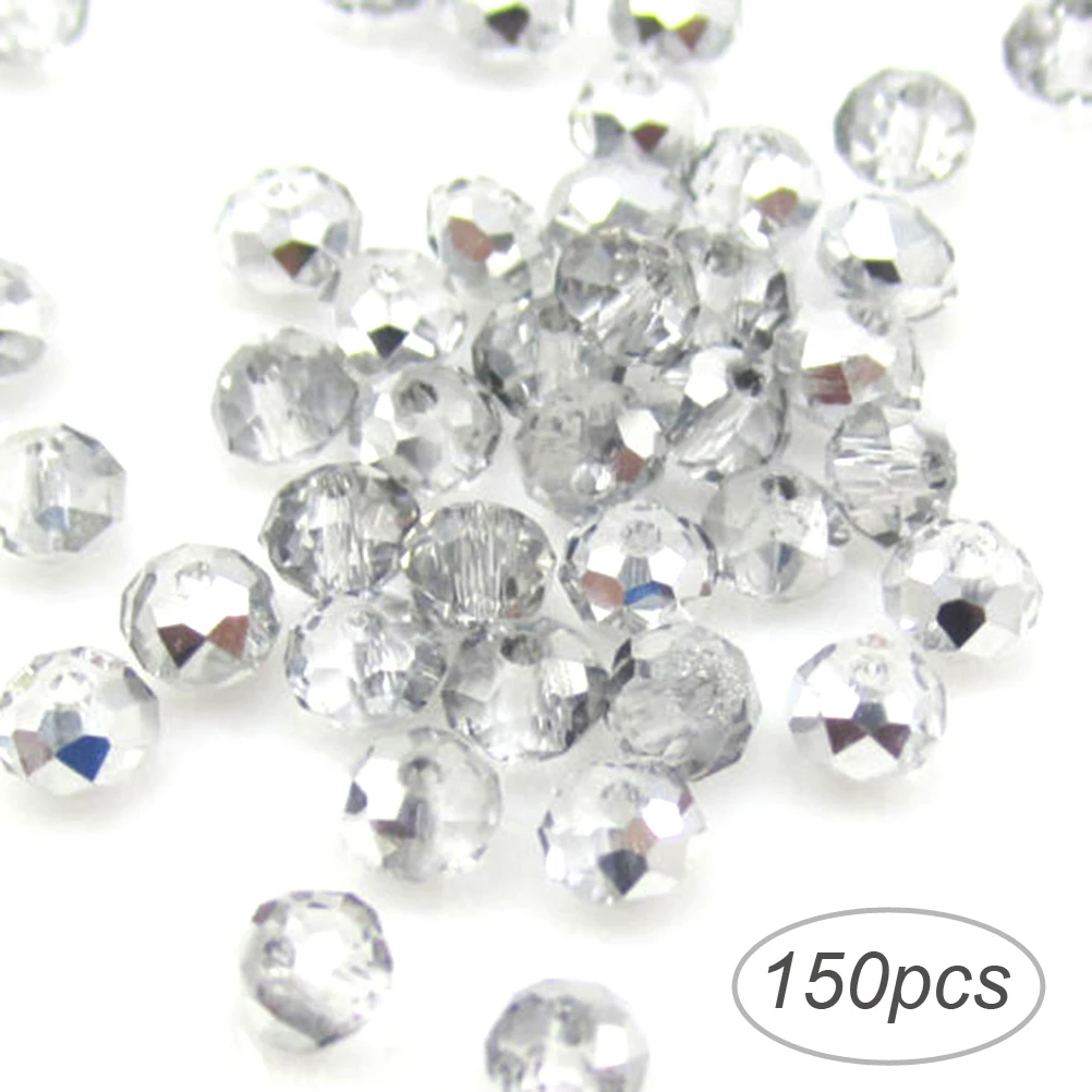 

150 Pcs Glass Beads Crystal Jewelry Making DIY Accessories Bracelet Necklace Crafts Smooth Safe Comfortable Use Beads