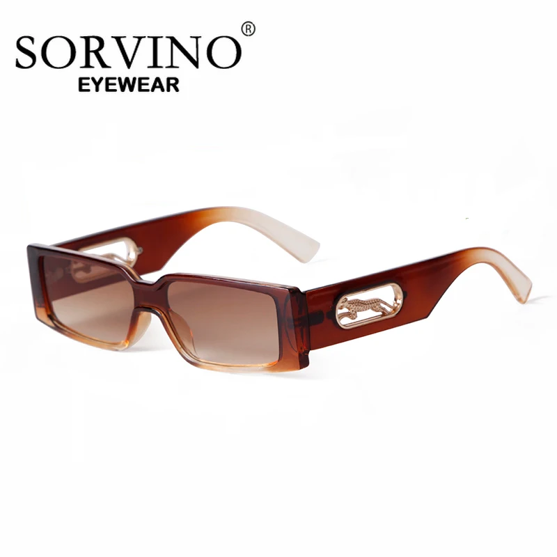 SORVINO, gafas de sol de diseñador de leopardo de marca de alta calidad, gafas de sol Retro con degradado negro UV400 para mujer con logotipo