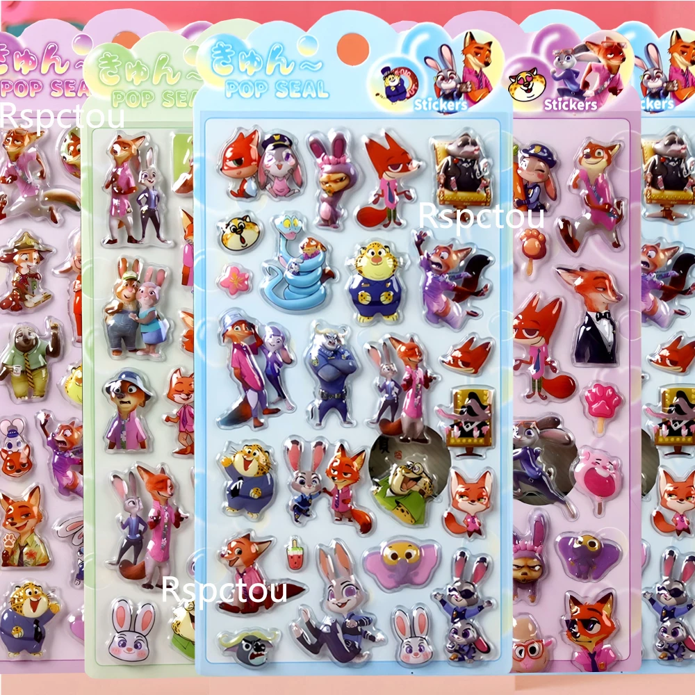 4 قطعة الكرتون مضحك ديزني Zootopia ثلاثية الأبعاد ملصقات الإغاثة لطيف الإبداعية فقاعة ملصق DIY بها بنفسك حقيبة الثلاجة الهاتف مكافأة الشارات الهدايا #1