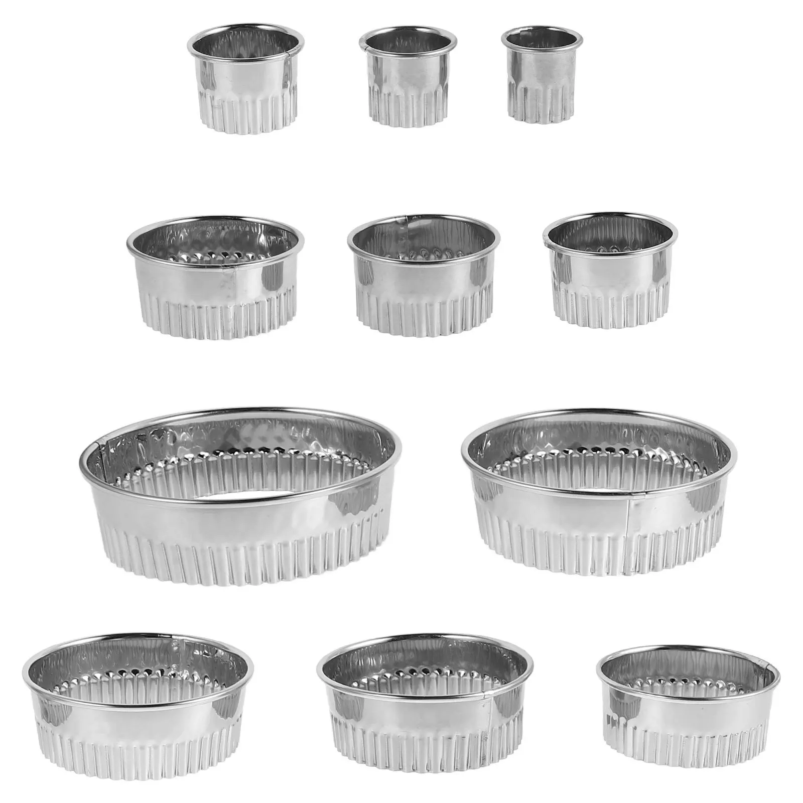 

11pcs Mousse Ring Mold Stainless Steel Round Tart Rings For Baking Cookies Cakes Chocolates Pancake Egg Rings Pastry Muffin