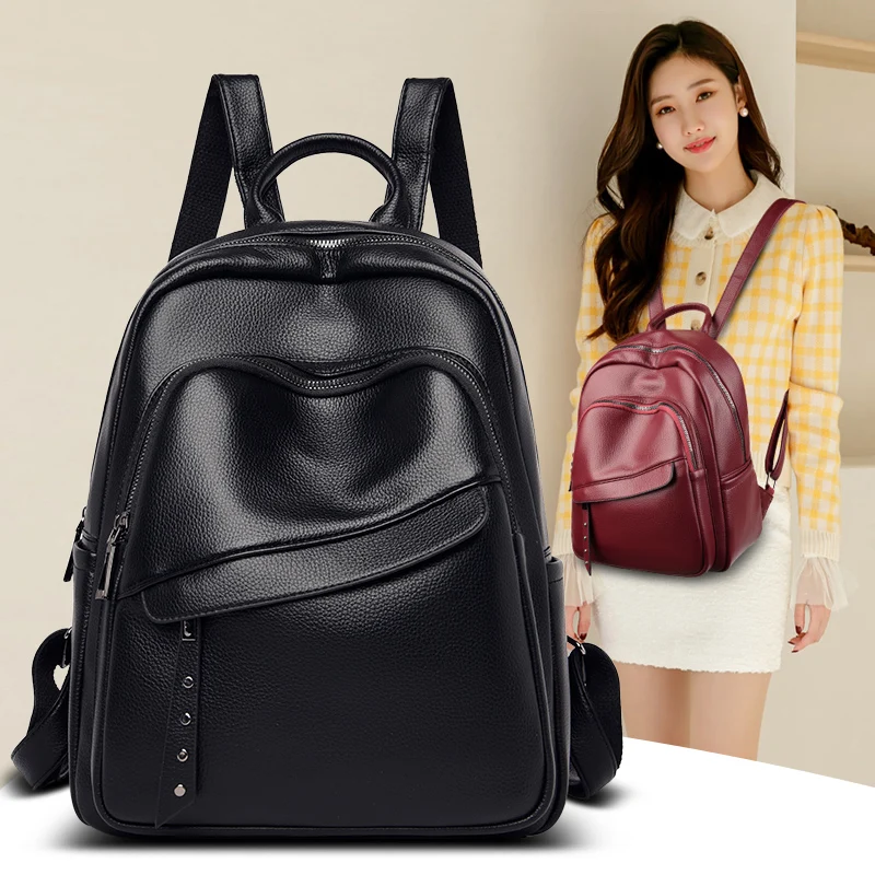 

New Women Backpack Fashion PU Leather Backpack Large Travel Backpack Luxury Designer Casual Bookbag Shoulder Bag for Women Girl