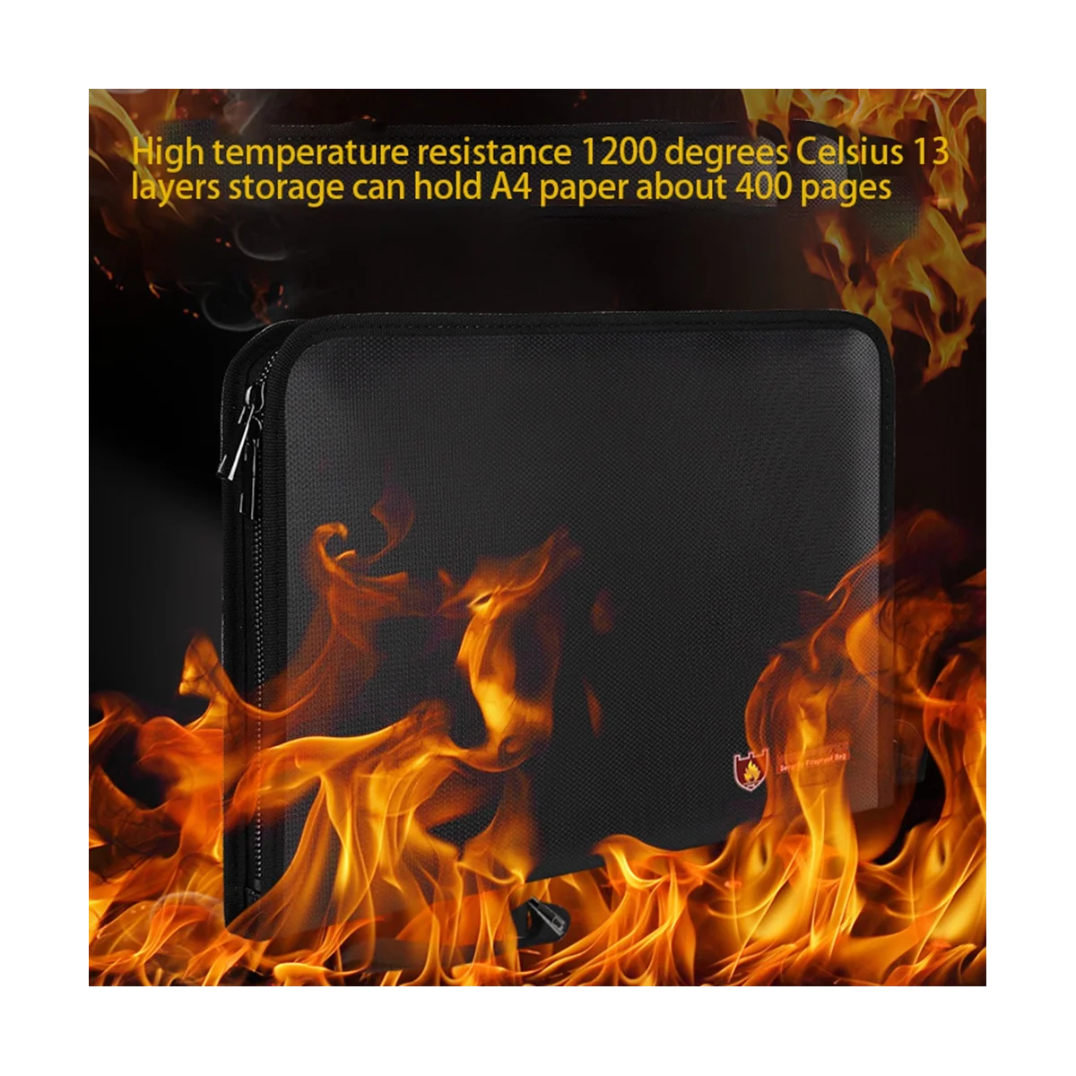 Fireproof Expanding File Folder, Fireproof File Folder Important Document Organizer Holder with Labels,(12