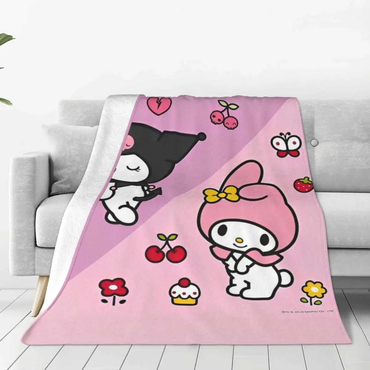 Cartoon Sanrio My Melody (2) Blanket Soft Street Trend Plush Throw Blanket For Couch Bed Picnic Flannel Bedspread Bed Cover