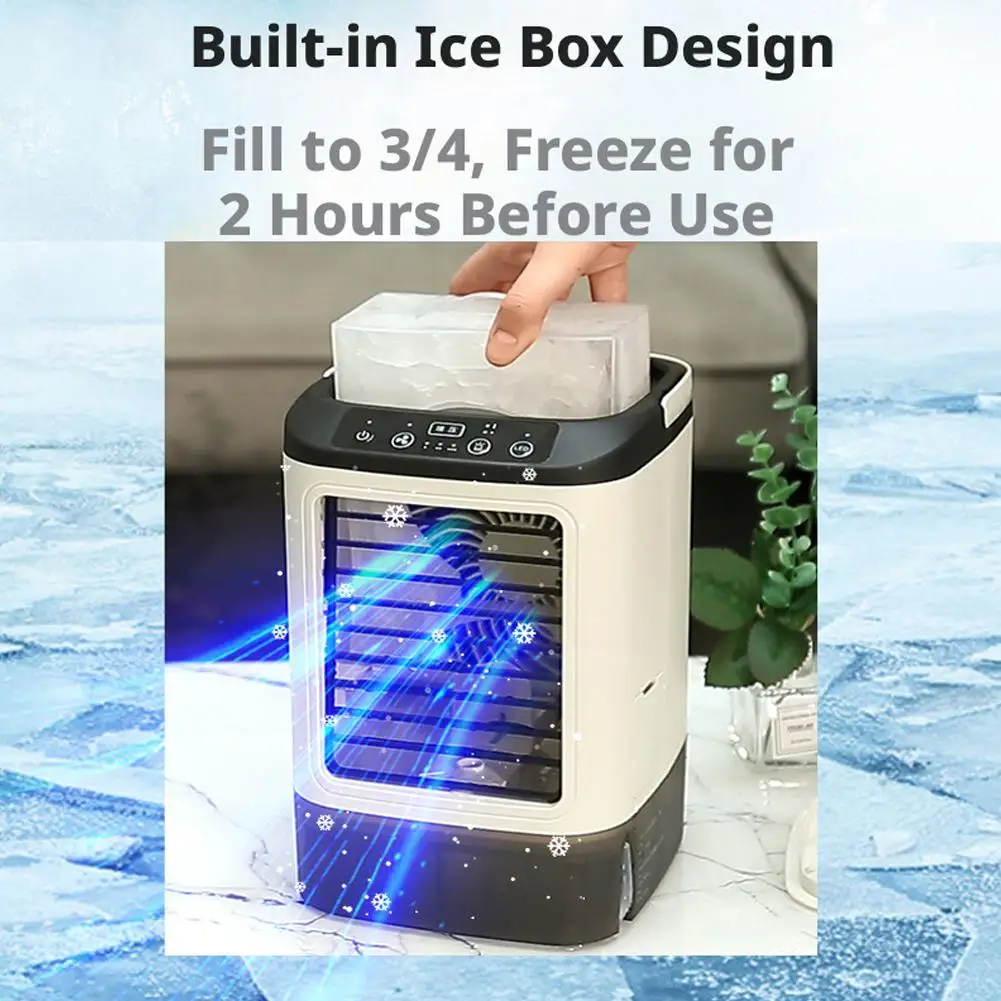 Portable Home Air Conditioner Fan ,Desk Fan with Dual Ultrasonic Atomization, 3-in-1 Personal Air Conditioner Fan with Ice Tray view 3