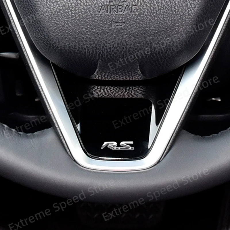 السيارات المعدنية RS GT الرياضة شعار ديكور ل Kadjar Koleka Kangoo Megane Twingo ثلاثية الأبعاد عجلة توجيه سيارة مركز وحدة التحكم الداخلية ملصق #3