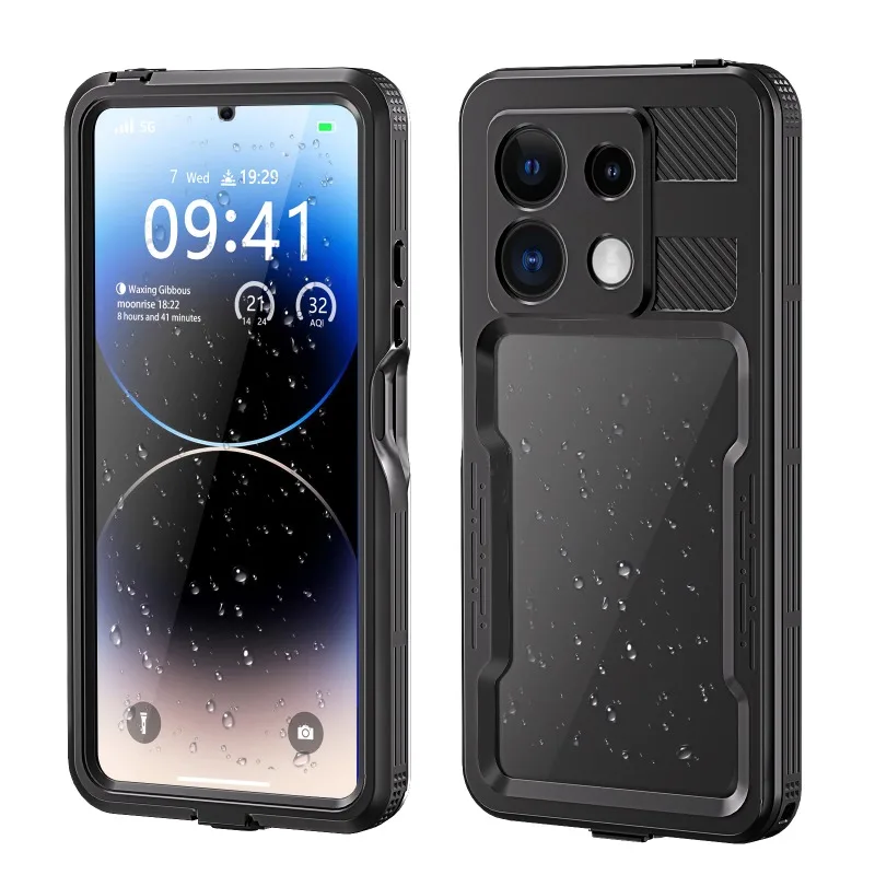 

IP68 Waterproof Case For Xiaomi Redmi Note 13 Pro 5G Redmi Note 13 5G /14 12Pro 360 Full Body Protection Luxury Waterproof Cover