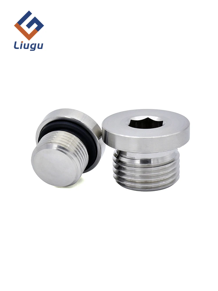 Bouchon à tête hexagonale, filetage mâle BSP 1/8"1/4"3/8"1"-2" en acier inoxydable 304 avec bride et joint torique ED pour tuyaux d'eau et d'huile