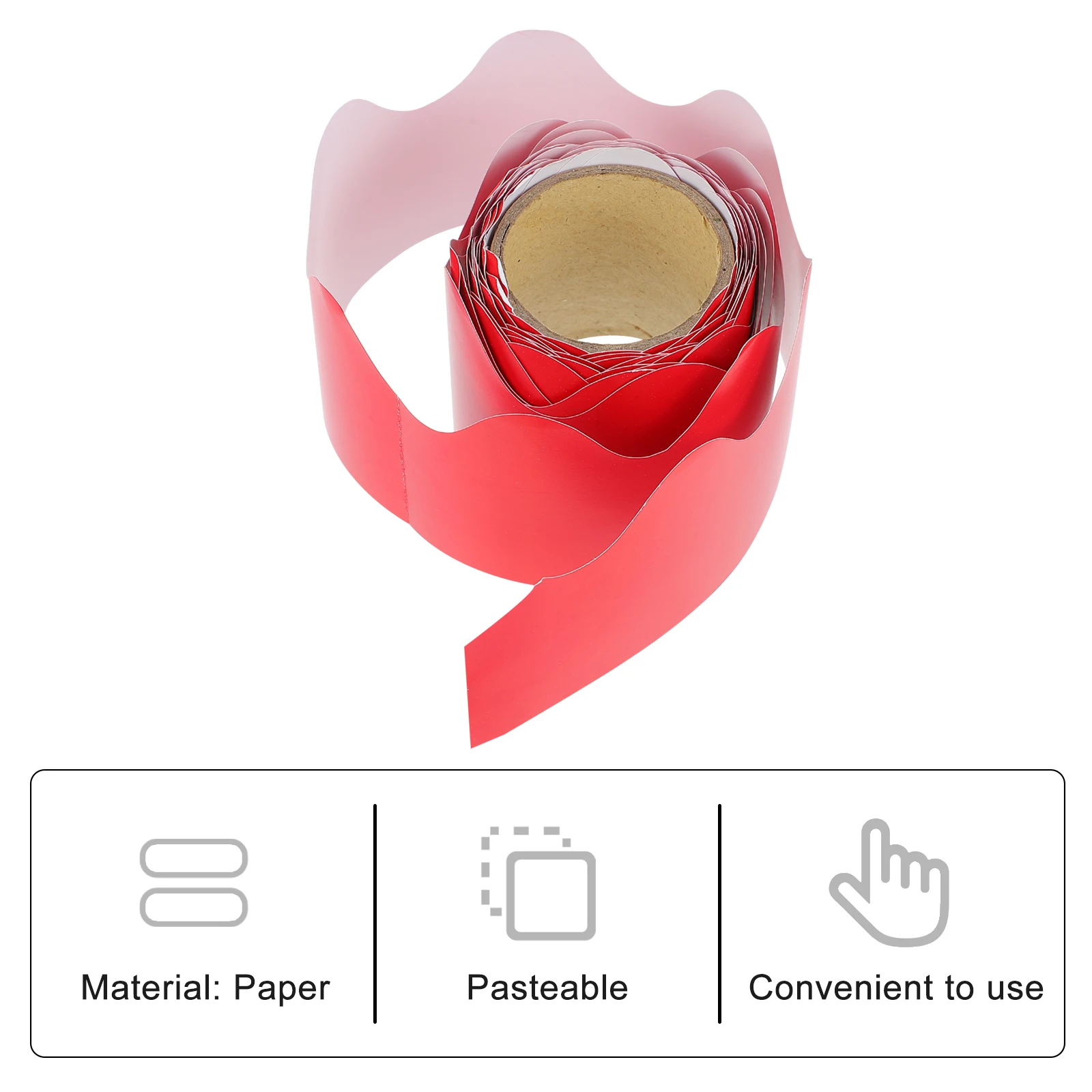 

5 M Chalkboard Border Paper Blackboard Bulletin Borders Red Classroom Wall Decor Trim for Felt Office