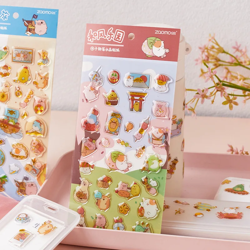 Cute Mini Animal Crystal Epoxy Sticker Decoration DIY Scrapbooking Album Diary Journal Stationery Stickers School Supplies