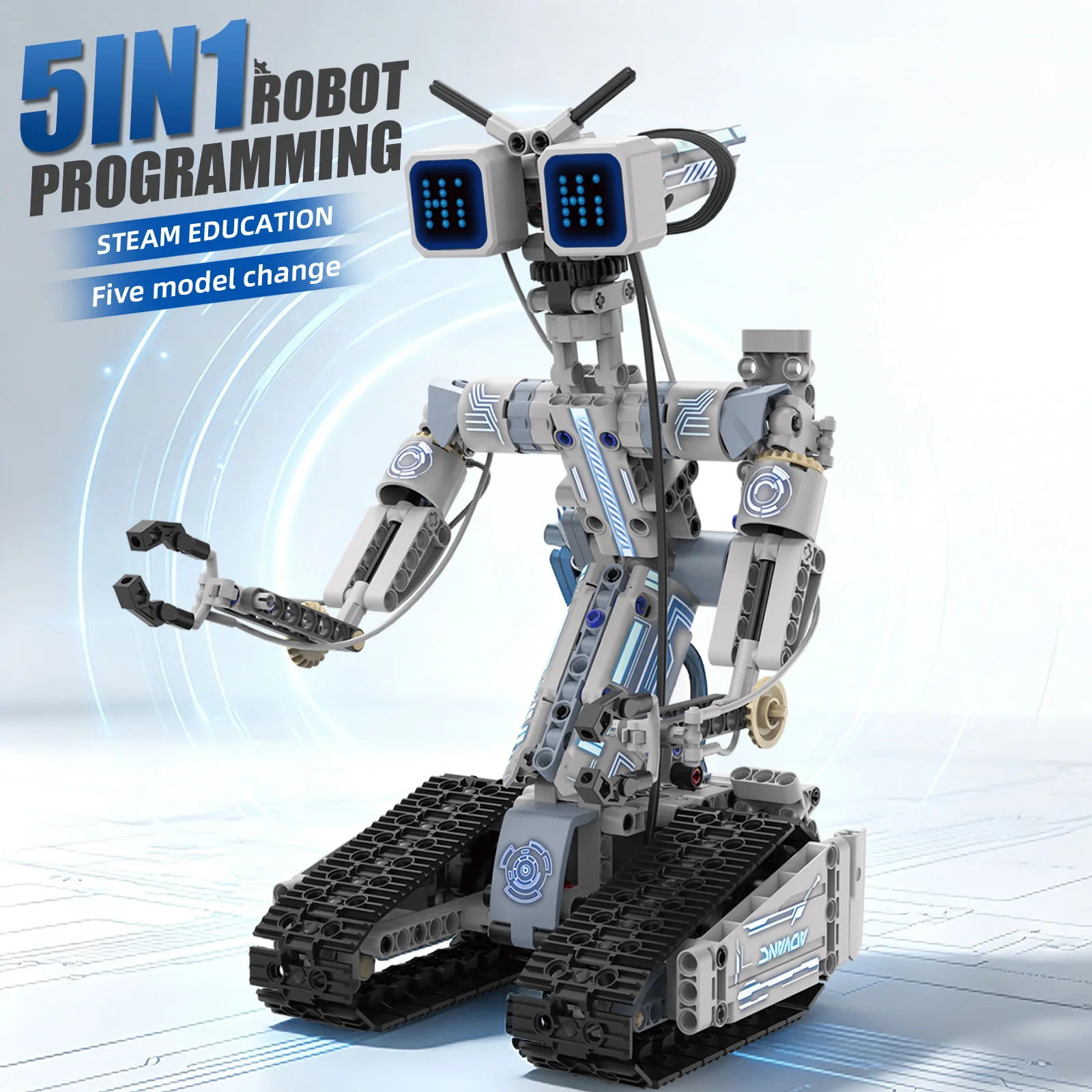 5 In 1 Transformable Programmable RC Robot Building Blocks Toy, DIY Assembled Bricks, STEM Science Educational Puzzle Toy