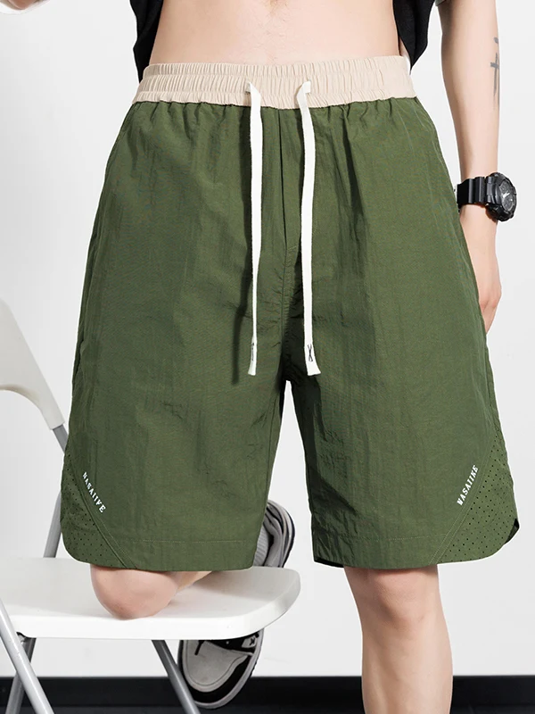 

Мужские летние свободные универсальные спортивные шорты American Simple Haome Color Blo с широкими штанинами и шнурком, в стиле INS, для студентов, 5-секционные