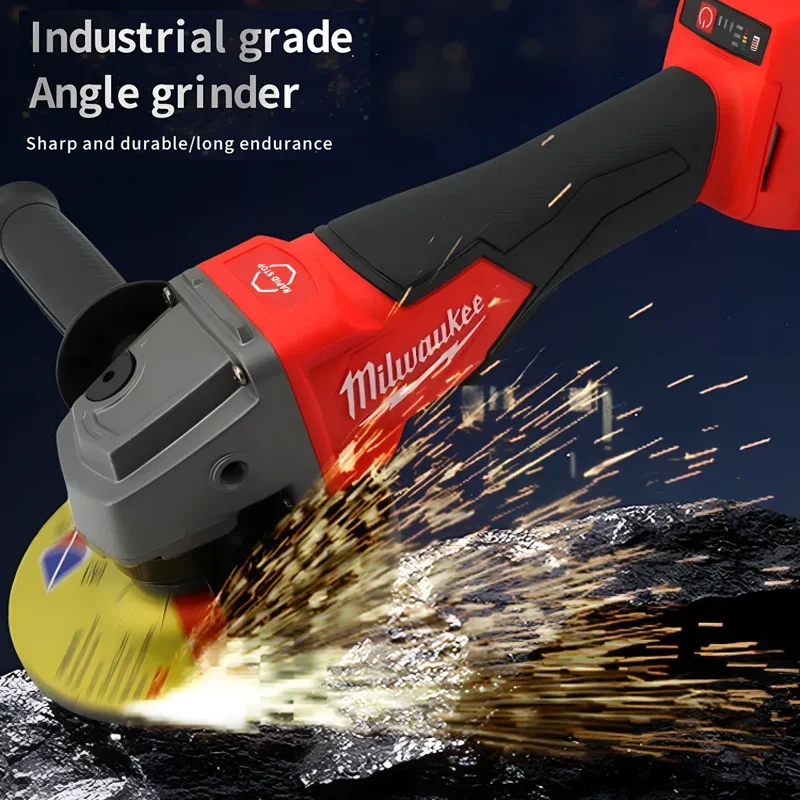 Milwaukee 125mm/100mm Brushless Angle Grinder 3 Gears Cordless Electric Polishing Variable Speed Cutting Machine 18V Power Tools