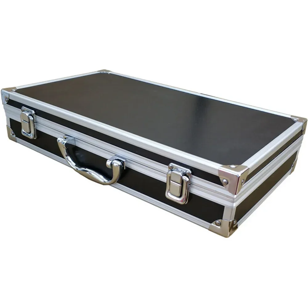Tool Box Aluminum 30x17x8cm Portable Instrument Box Storage Case with Sponge Lining Handheld Impact Resistant Tool Case