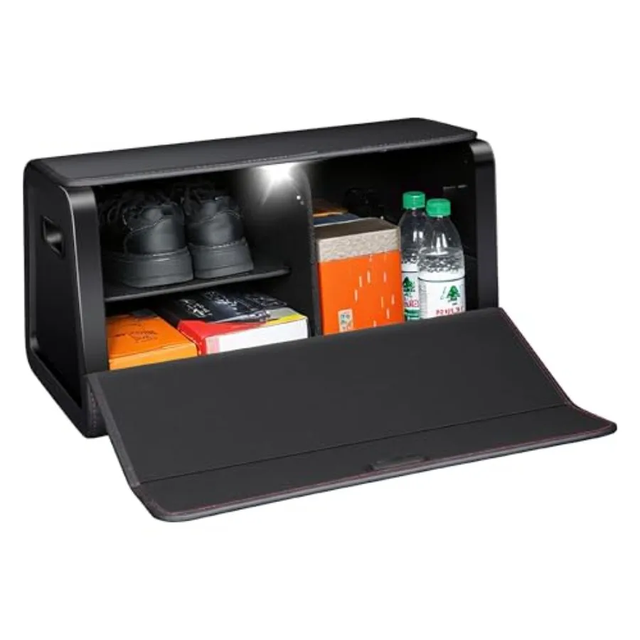 

Car Trunk Organizer for Suv Leather Organizers and Storage Sedan Storages Box Collapsible and Adjustable Black