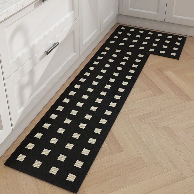 Kitchen floor mat Absorbent greaseproof foot mat household machine washable long carpet soil-resistant, slip-resistant door mat