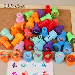 30Pc Cartoon Mix Animal Dinosaur Self-ink Stamps Zabawka dla dzieci Urodziny Party Ulubione Boże Narodzenie Impreza Pinata Wypełniacze Nagrody szkolne