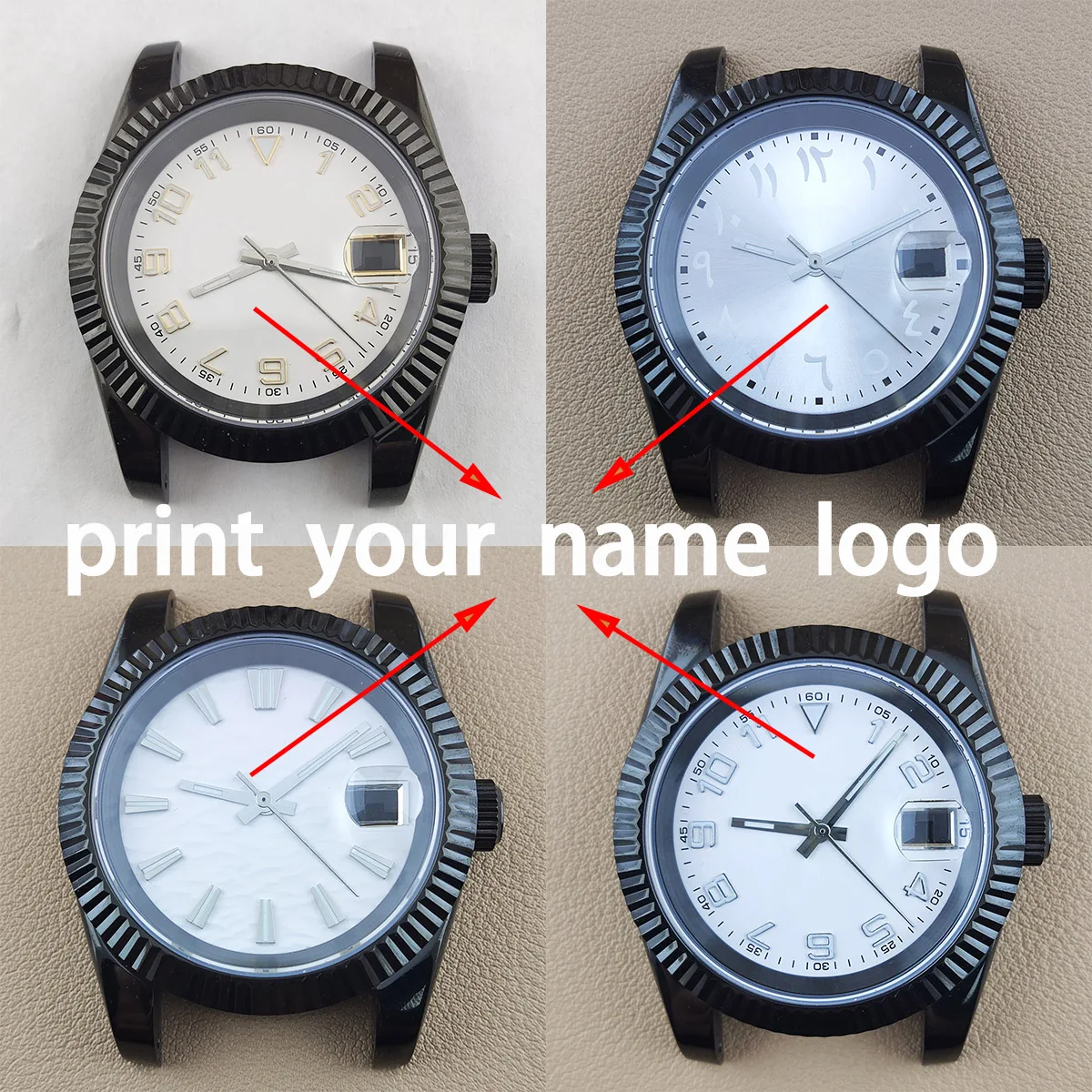 

custom dial NH35 Case 40mm Sapphire Glass nh35 Watch case nh36 case custom logo Watch dial nh36 dial nh35 Movement nh35 dial 5