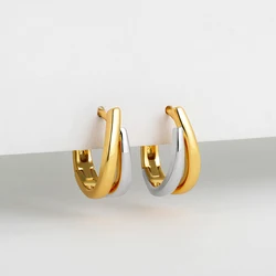 New Trendy Mix Color Bilayer U Shape Ear Buckle Small Huggie Hoop Earrings Waterproof Colorblocked Ear Ring Thanksgiving Gifts