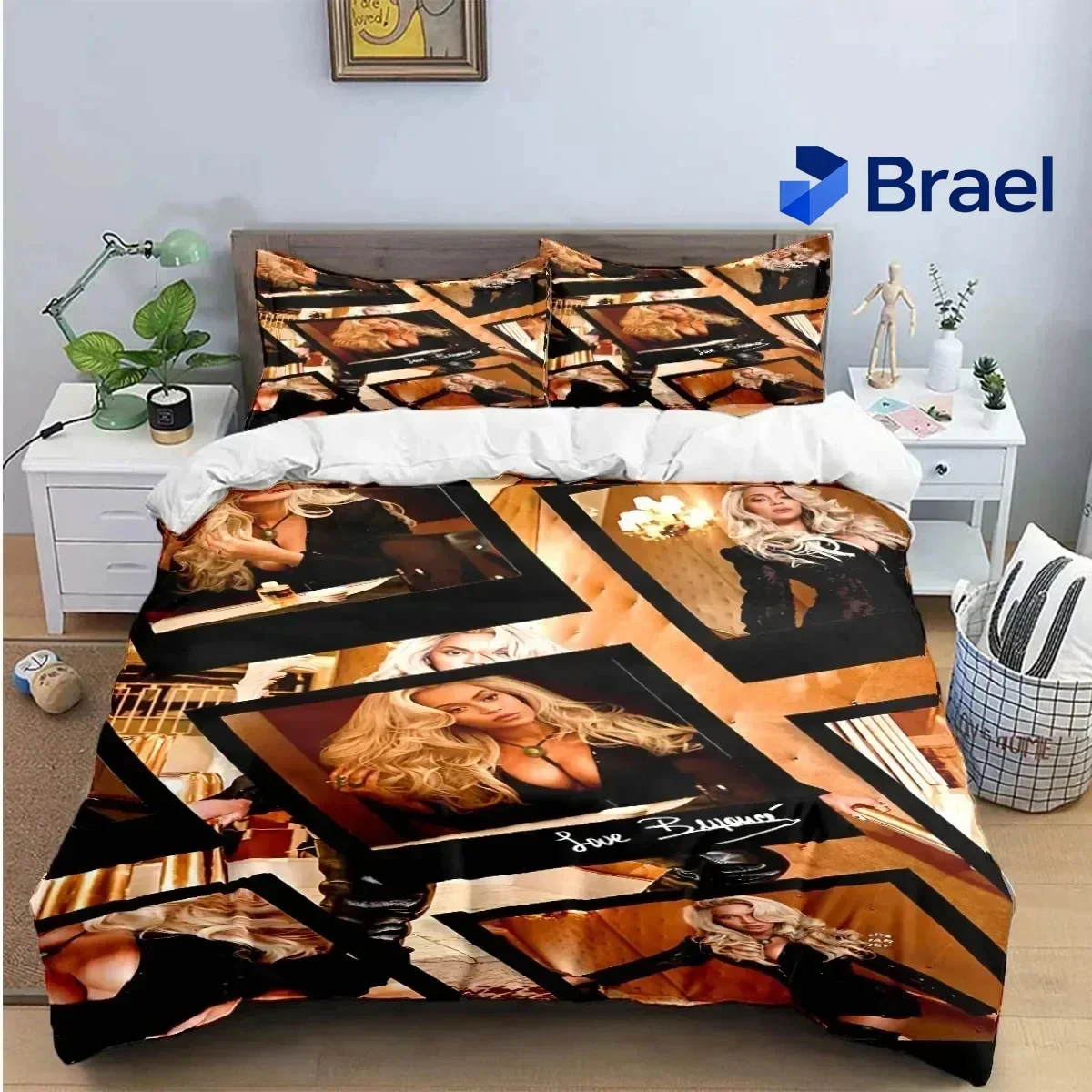 Exquisite Pop Female Singer B-Beyonce Bedding Set Boys Girls Twin Queen King Size Duvet Cover Pillowcase Bed Boys Adult Home Tex