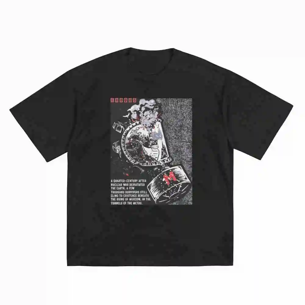 Metro Exodus Horror Video Game Short Sleeve Tee 100% Cotton T-Shirt