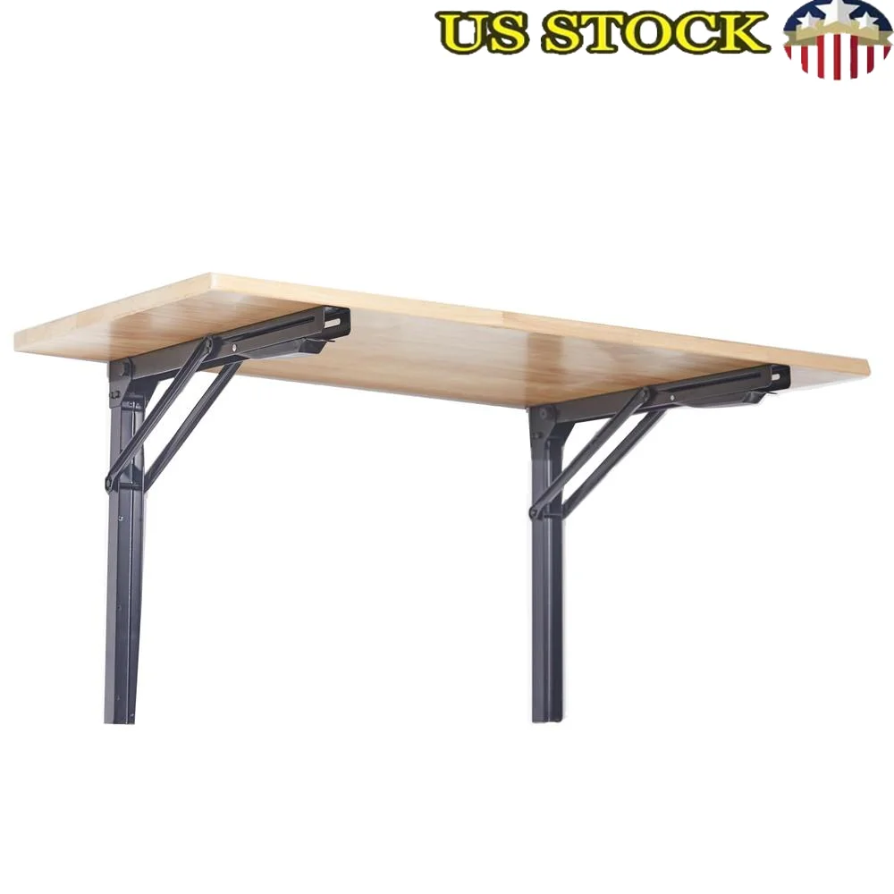 Heavy Duty Wall Mounted Folding Workbench Super Material Steel/Pine Space Saving Collapsible Desk Hold Up to 550lb Patented