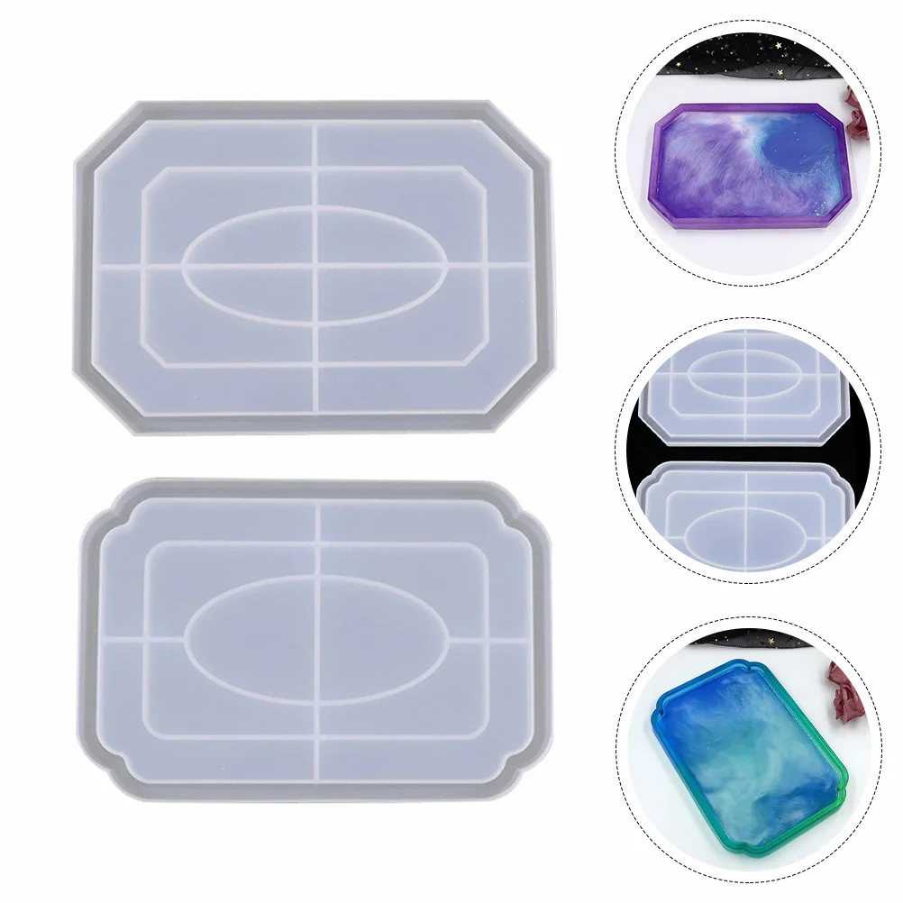 

2pcs Octagonal Tray Resin Mold Creative Silicone Mold For Diy Snack Plate Storage Organizer Craft Fruit Dish Casting Jewelry