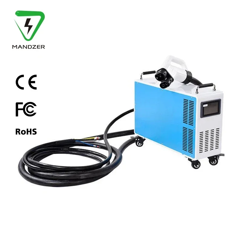 DC Movable CCS Charger Connector Electric Car Screen Display 380V 15KW DC 30KW J1772 Portable Solar Charging Station