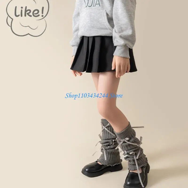 

Детские гетры, модные милые носки с декором бантом для девочек, удобные штабелируемые носки