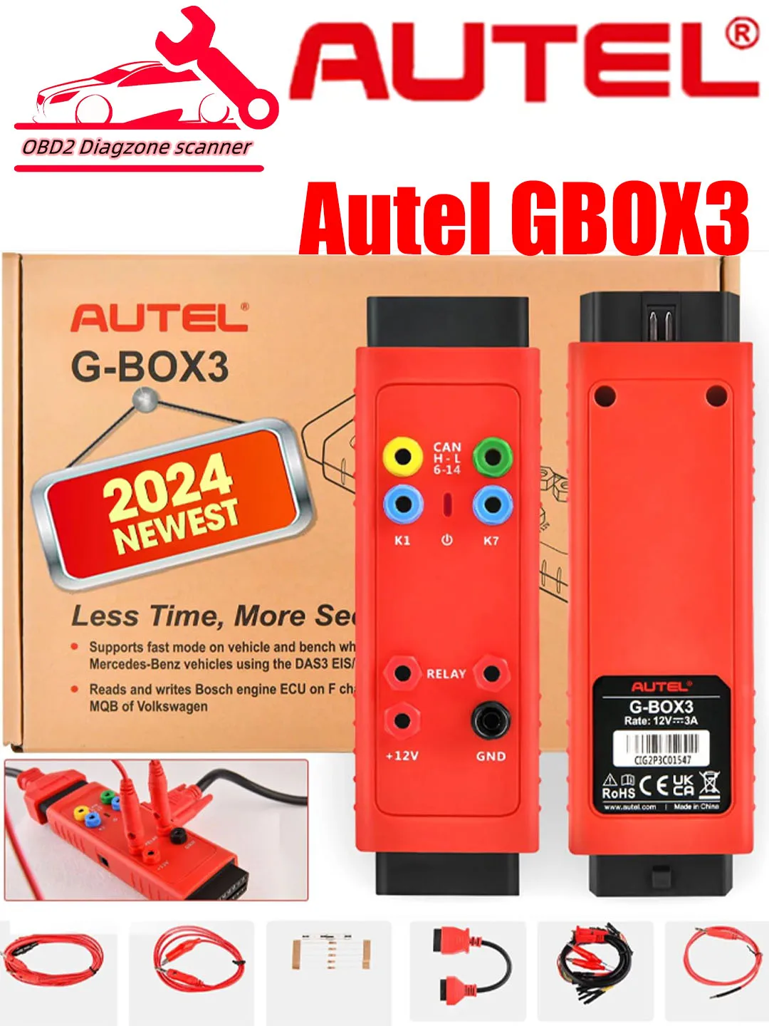 Autel G-BOX3 G-BOX2 strumento programmatore di programmazione chiave G BOX 2 per Benz per BMW tutto il lavoro perso chiave con MaxiIM