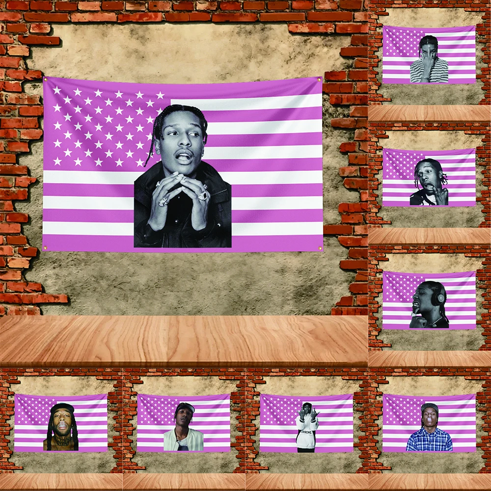 Rapper Singer Flag  for Travis Scott Fans Banner HD Printed Polyester Garage Bedroom Living Room Dorm Wall Decor Tapestry