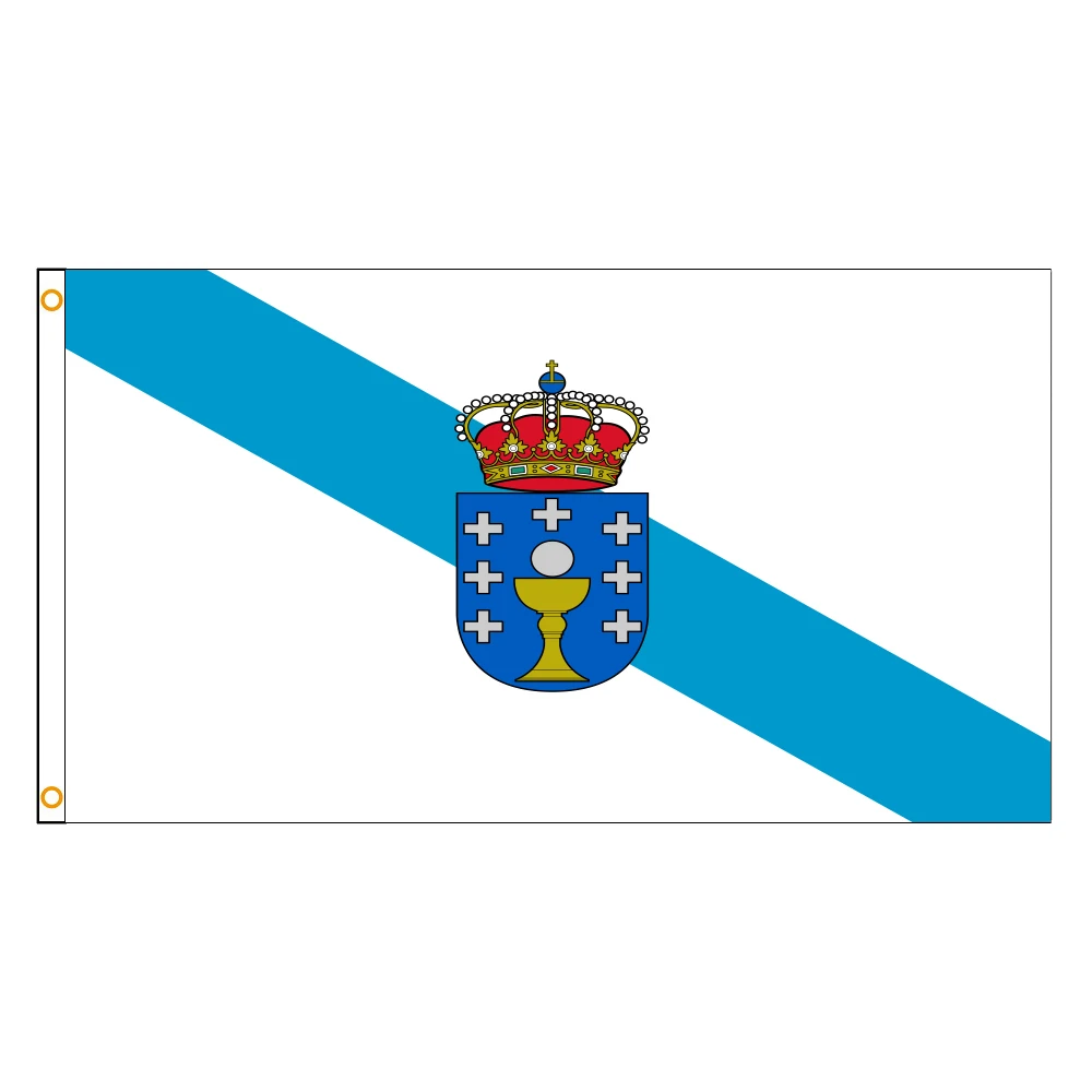 FLAGDOM  3X5Fts  90X150cm Spain Spanish Flag of Galicia