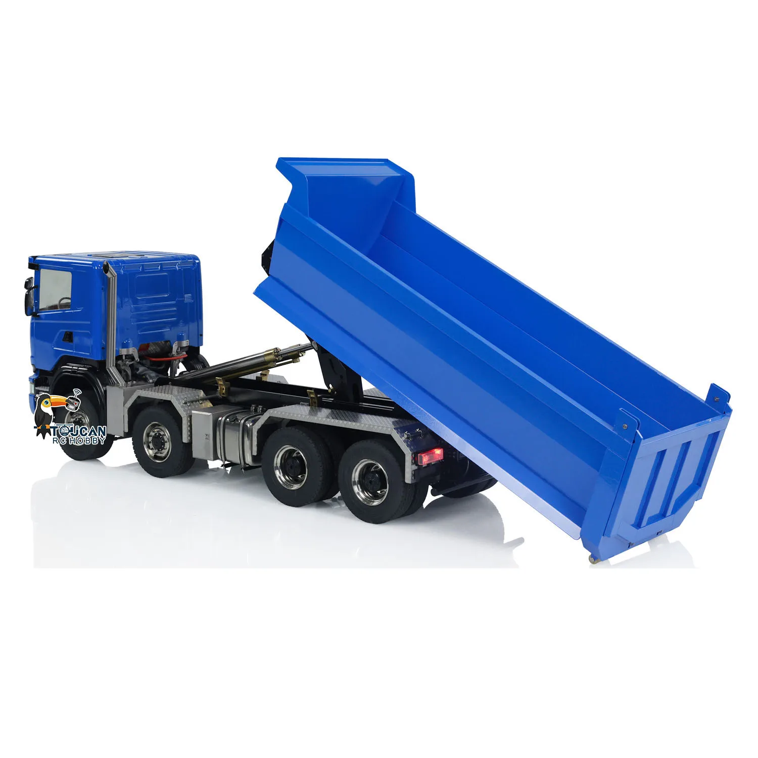 8x8 RC 1/14 Hydraulic Roll-on Dump Truck Metal Full Dumper Car Tipper Model 3-speed Transmission Sound Light System Toy TH23918