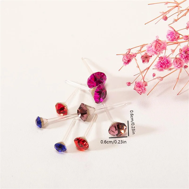New 36Pairs/set Mixed Size Colorful Crystal Stud Earrings Set Women Plastic Rhinestone Earrings Sets for Girl Jewelry Party Gift