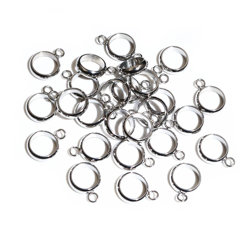 20pcs Stainless Steel Gold Color Loop Hoops Rings Circle Connector Diy Jewelry Findings Accessories for Bracelet Neckalce