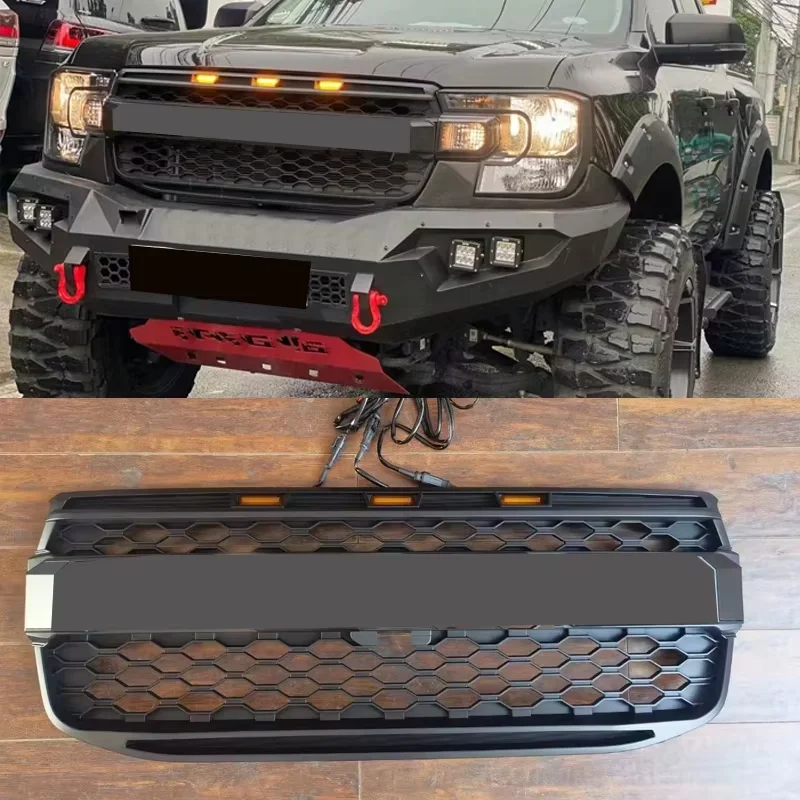 Front Grills 2022 2023 2024 Next-Generation Front Grille With LED Light For FORD RANGER T9 Standard Version XL XLS