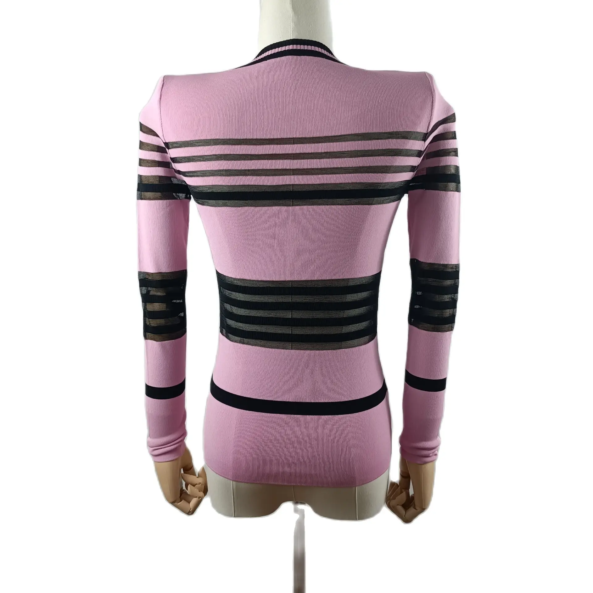 Gestrickte Bluse Pullover Hombre Mode Pullover Elastische Stricken Damen Jumper Striped Pullover SweatyRocks Moschino Pullover