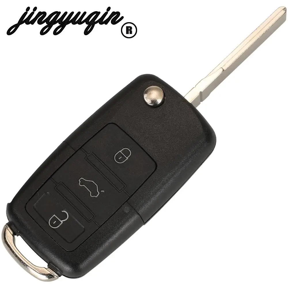 jingyuqin 1K0 959 753 N Do VW Volkswagen Golf Jetta Golf Passat Beetle 434Mhz Flip Remote Key ID48 Chip 3 Buttons 6QE 959 753