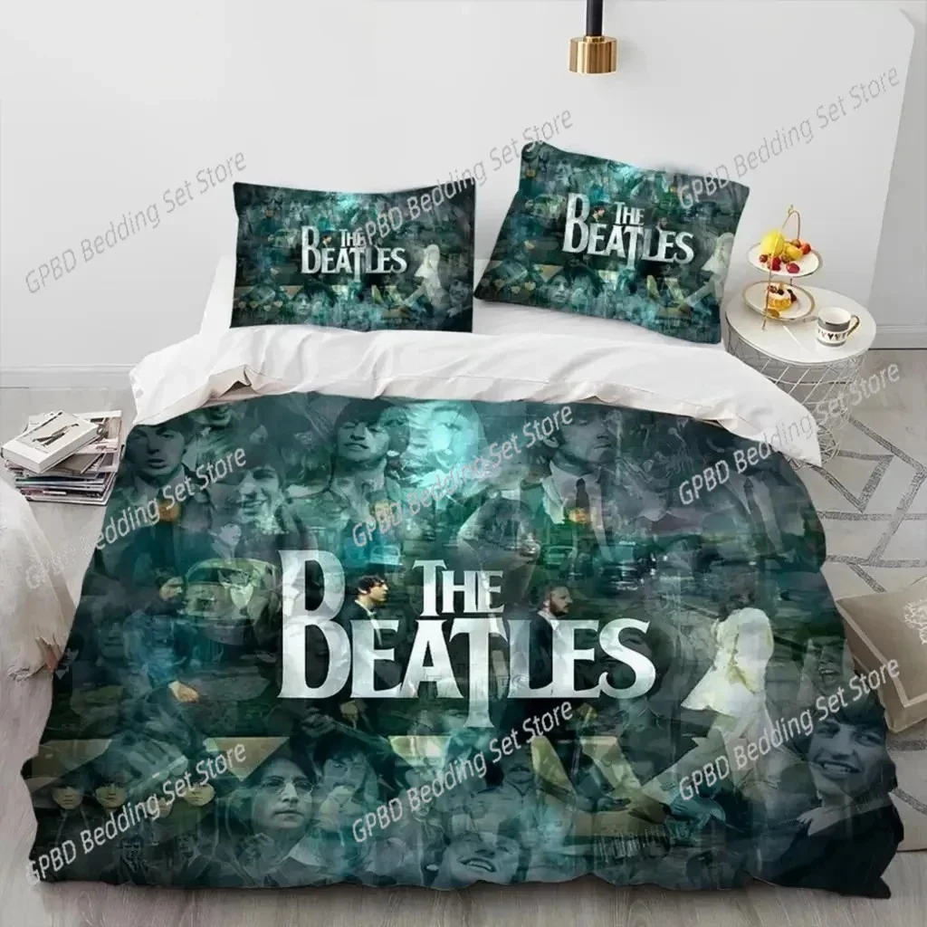 3D Print B-Beatles Rock Bedding Set Double Twin King Duvet Cover Comforter Pillowcase Boys Girls Adults Bedroom