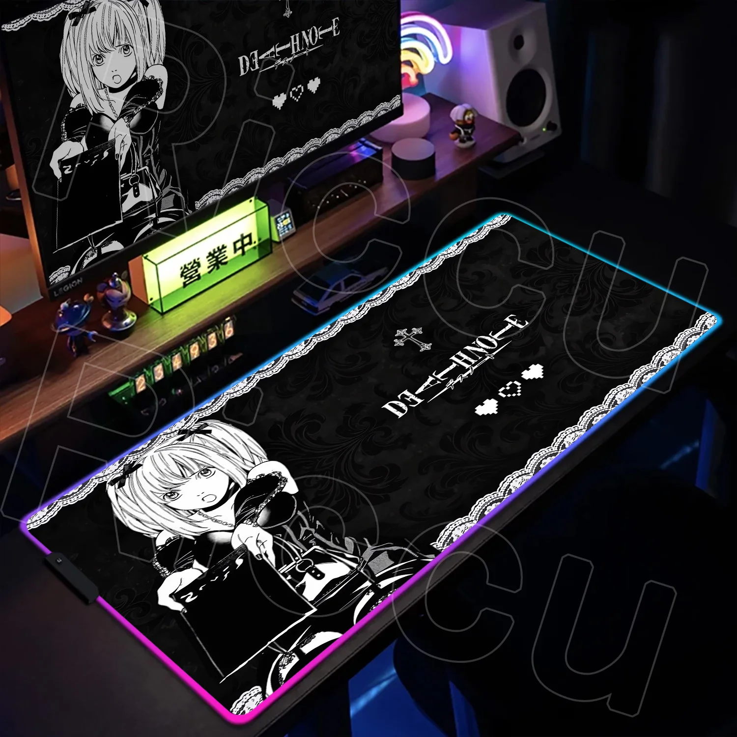 RGB 500x1000mm hot Japanse manga Death Note Verdikte LED Muismat XXL Gaming Toetsenbord Notebook uitbreiden Bureau mat PC accessoires