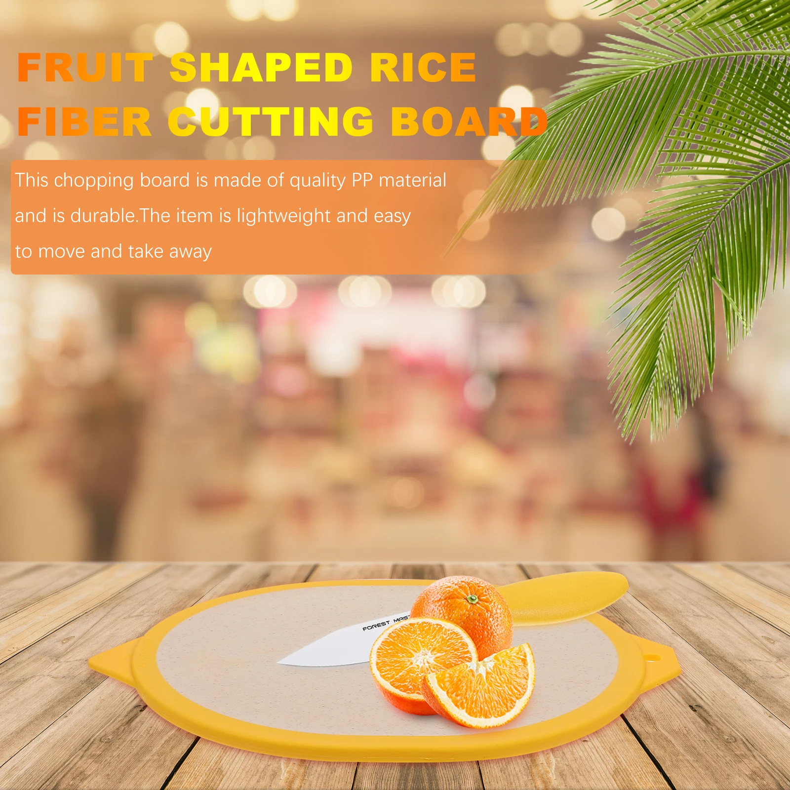 

1Pcs Lemon Chopping Board PP Material Portable Cutting Board Kitchen Supplies Fruit Vegetable Cutting Tool Lightweight