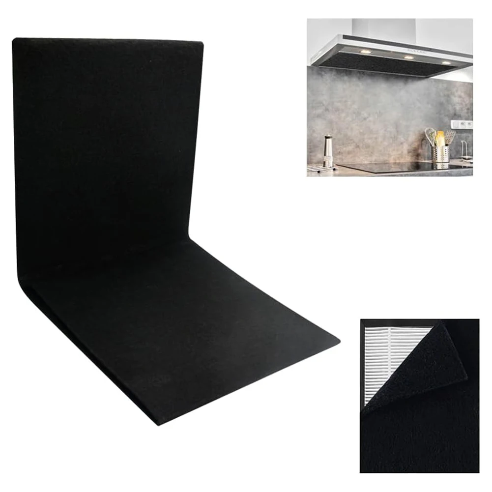 Filtro de Carvão Ativado para Exaustor, Corte para Caber Almofada de Carbono, 48x16 polegadas, Preto, 1PC, 48x16 polegadas
