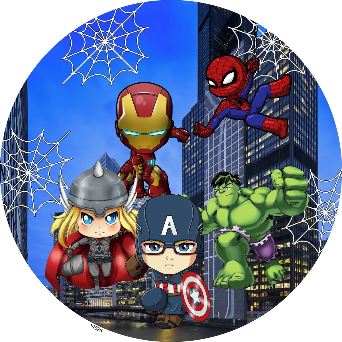 

Circle Round Spiderman Backdrop Cover Boy Superhero Baby Shower Happy Birthday Party Photography Background Photo Banner