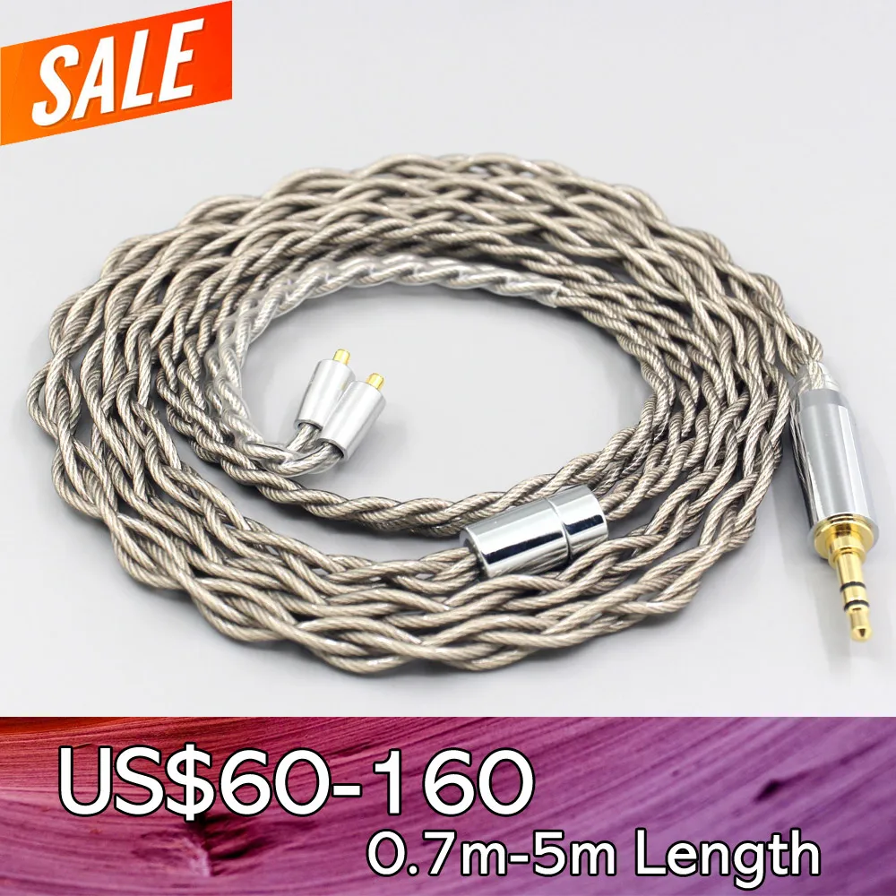 

99% Pure Silver + Graphene Silver Plated Shield Earphone Cable For Dunu T5 Titan 3 T3 (Increase Length MMCX) 4 cores LN007935