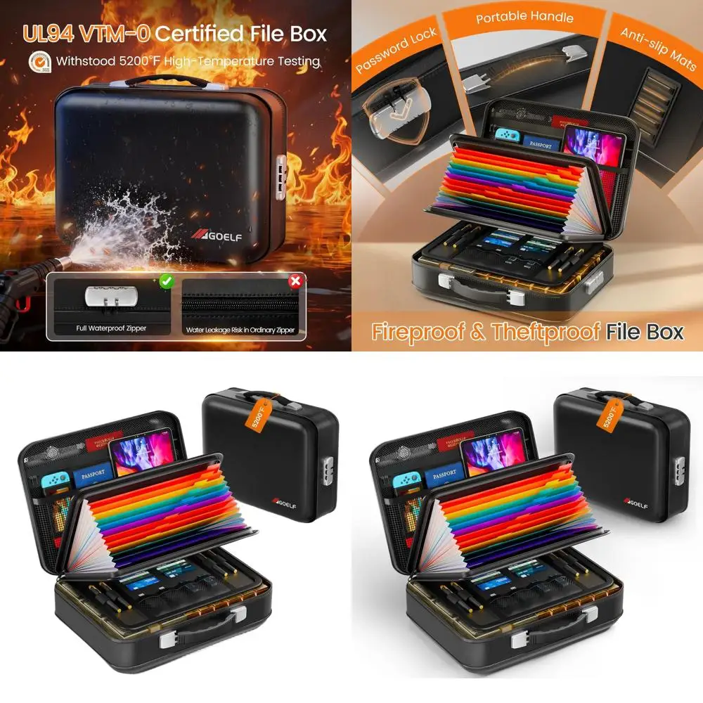 

Водонепроницаемый жесткий кейс с замком для хранения документов, сертификатов, ноутбуков и паспортов (черный)