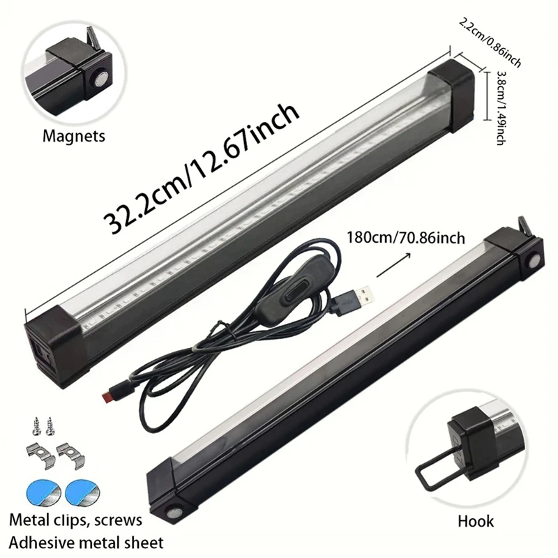 2Pcs USB UV LED Black Light T8 Blacklight Bar Fluorescent Party Disco Ultravilet Lamp Tube UV Strip Lights-SPMI