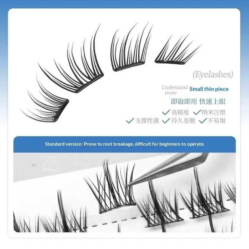 1PC Fox Eye Manga False Eyelashes Large Capacity Fluffy Tapered Thick Segmented Individual Cluster Lash Extensions Enlarge Eyes