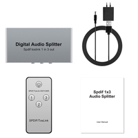1x3 Digital SPDIF Optical Audio Splitter One Input Three Outputs  1 In 3 Out  Toslink Adapter Support DTS AC3