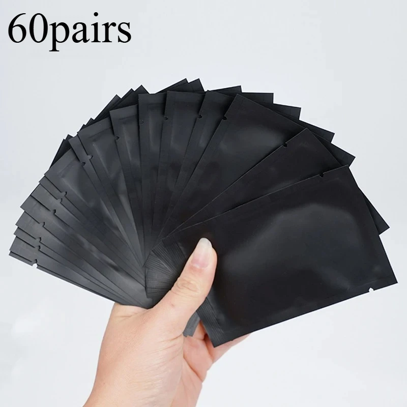 60Pairs Padding UV Black Patches for Eyelash Extension Eye Gel Pads Hydrogel Isolate UV Rays Paper Stickers Wraps Makeup New